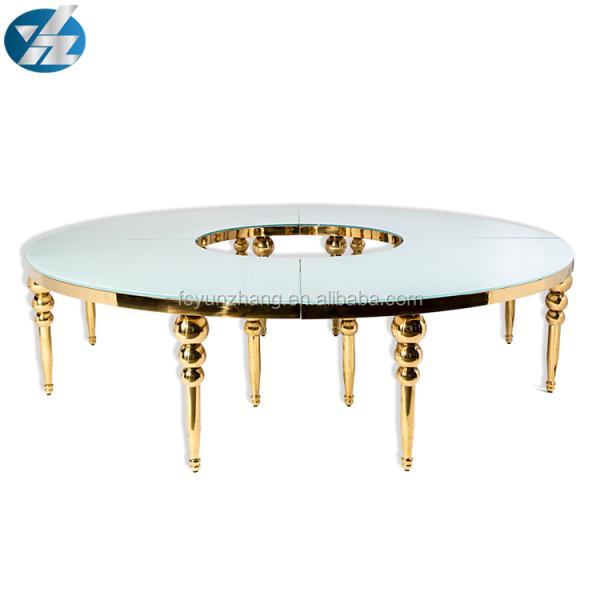 Quality Gold Non Foldable Dining Round Wedding Table 1 Year Warranty for sale