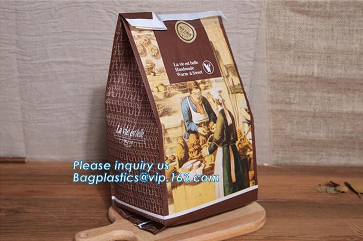Custom Printing Recycled Brown Kraft Paper Bags,Custom Printed Factory Glassine Paper Bread Small Brown Bag, bagease