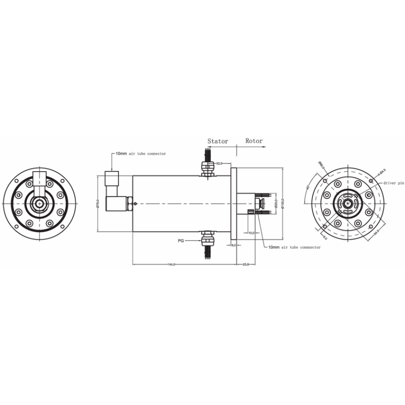 IP54 Servo Slip Ring 120VAC 240VAC 380VAC With Integrated Pneumatic / Electric Transmission