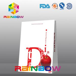 China White Customized Paper Bags Flat Bottom Cardboard Logo Paper Shopping Bag on sale