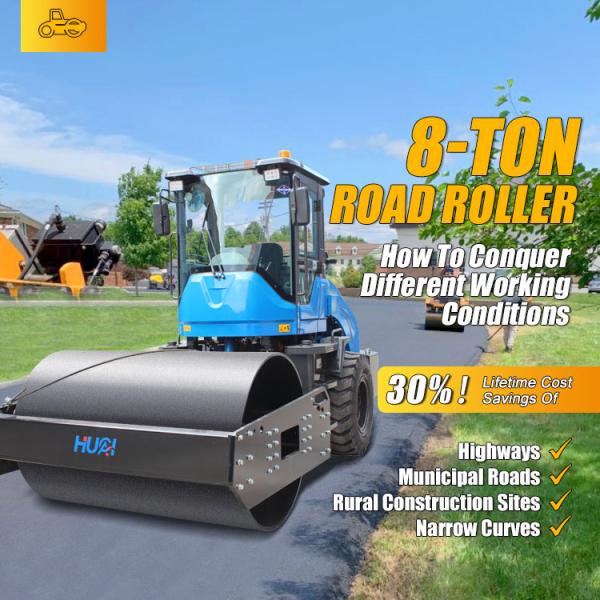 New Hydraulic Single Drum Vibratory Roller Compactor 8 Ton Asphalt Road Roller for Sale