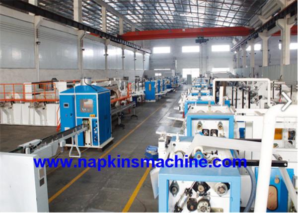 Quality 100 draws / Min Tissue Paper Maker , 210mm Size PLC Facial Tissue Production Line for sale