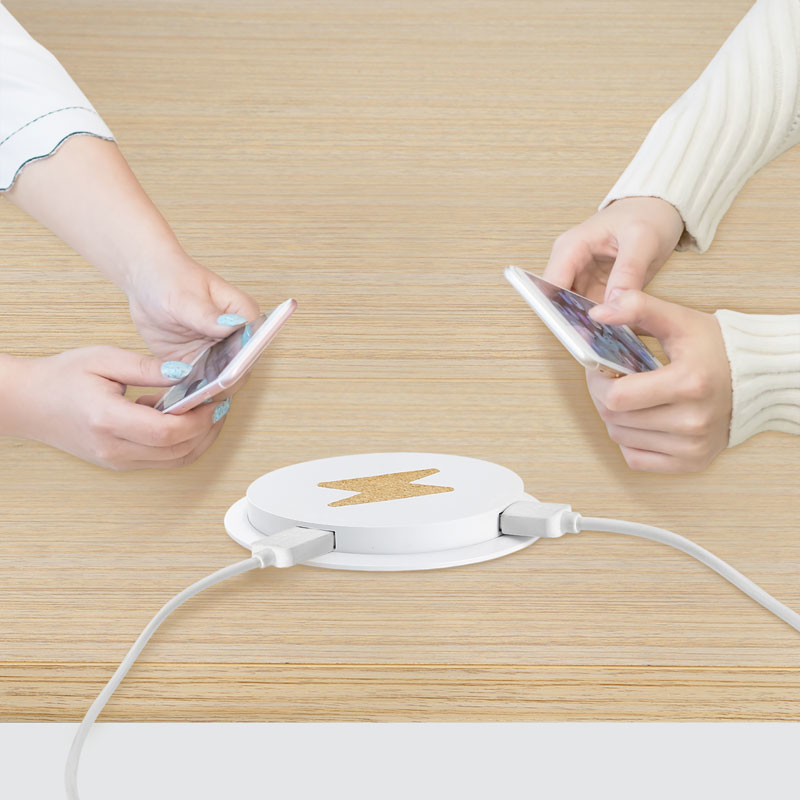 PC ABS Desktop Embedded Wireless Charger Mounted Space Saving