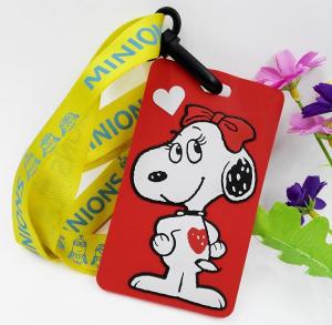 China Customized Students Cartoon 3d Snoopy Meal Card Holder / ID Tag / Travel Tag on sale
