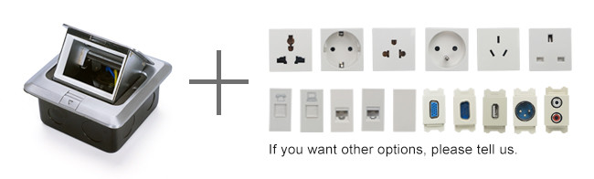 2 Way Pop Up Floor Socket RJ45 Computer Internet Outlet Sockets