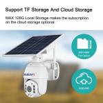2MP PIR WiFi Solar Security Camera Cloud Storage 2 Way Audio Wireless Solar