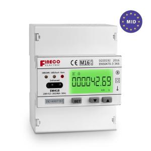Modbus RTU/M-bus Communication EM418 230V 10 100 A MID Approved Dual Tariff Energy Meter