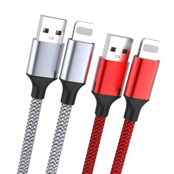 Quality Customzied USB 2.0 Cable USB A To Lightning 2m 3m Multiple Color Fast Charging for sale