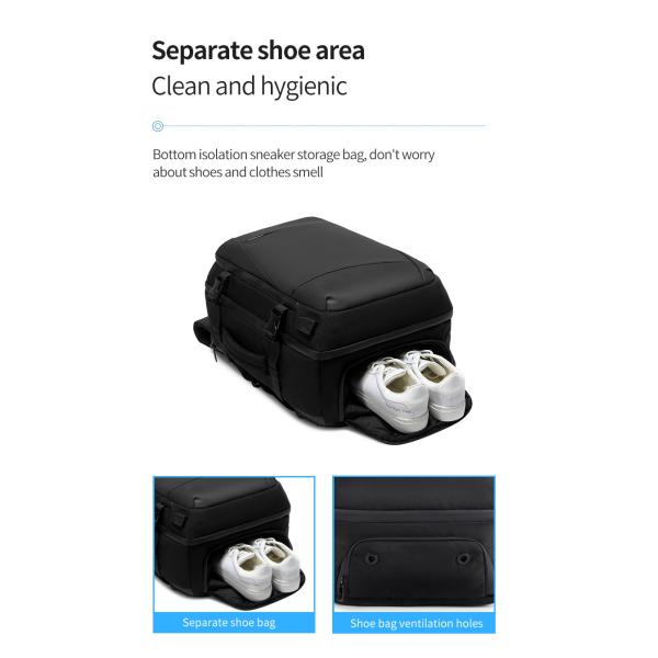 Waterproof Multifunction 32L 15.6 In Expandable Laptop Backpack With USB