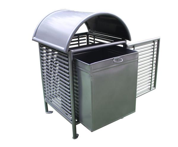 Quality Customized Outdoor Trash Cans , Steel Trash Bin For Park Street for sale