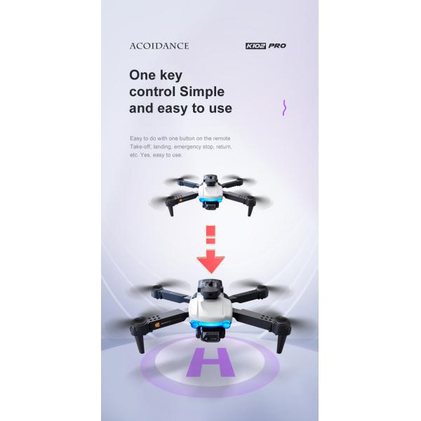 K102 Pro Mini Drone 4K HD Dual Camera Four-Way Obstacle Avoidance and Professional Optical Flow Technology for Long Range