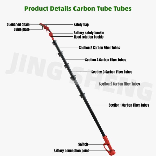 50ft Telescopic Electric Pole Chain Saw For Commercial Landscaping Battery Powered 2-Year Warranty
