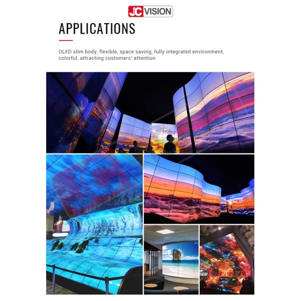 55inch Custom full color curved screen thin flexible advertising display LED video wall