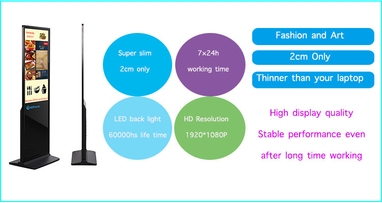 Large Size Floor Standing Lcd Advertising Player Interactive Kiosk Touch Screen