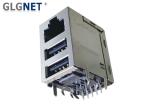 8P8C Magnetic Rj45 Multiport Connector With Double USB2.0 Interface