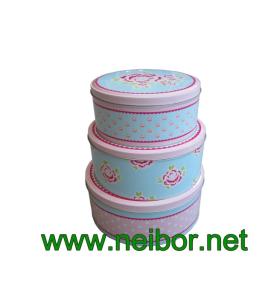China round cake tin box set gift tin box set kitchen storage cans on sale