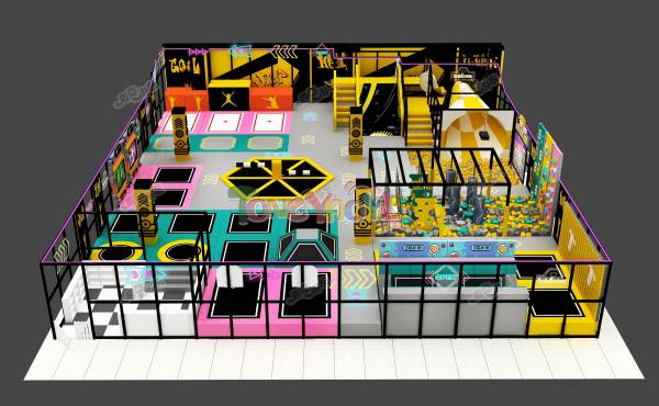 Quality Childrens Trampoline Park Equipment Safety Jumping Playground Indoor Customized for sale