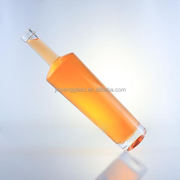 750ml Long Neck Flint Glass Bottle with Corks and Acid Etch Surface Handling