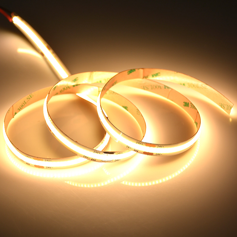high density 512led/m chips on board flexible pcb cob yellow color led strip tape