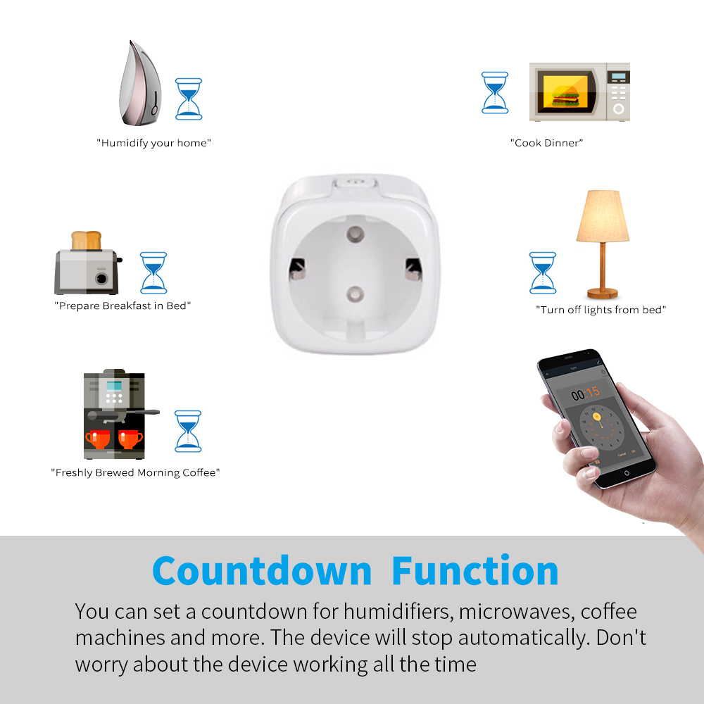 Custom Wireless Socket Switch Tuya WiFi EU UK US AU Wifi Light Socket