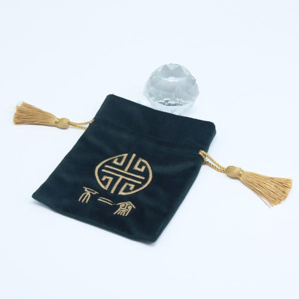 Embroidery Logo Pp String 4x6" Velvet Drawstring Pouch