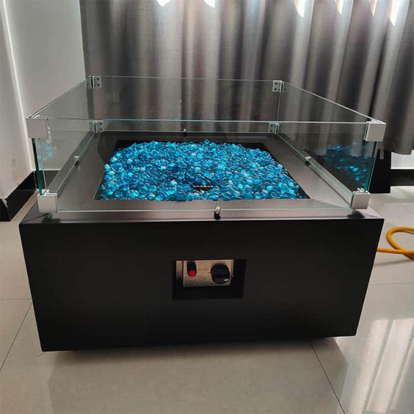 1.6ft Fire Pit Rectangular Fire Table With Propane Tank Inside 40000 BTU