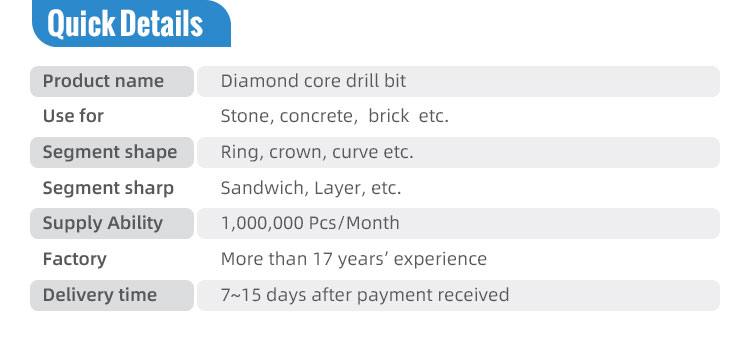 Rock Drilling Made Easy LINSING 6-102MM Core Annular Drill Bit with Diamond Segments