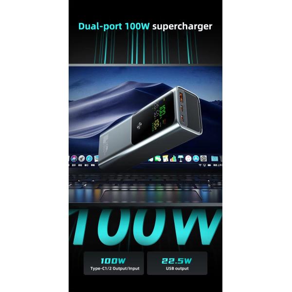 65W PD Charger Power Bank High Capacity 20000mAh Battery Pack for Fast Charging Laptop