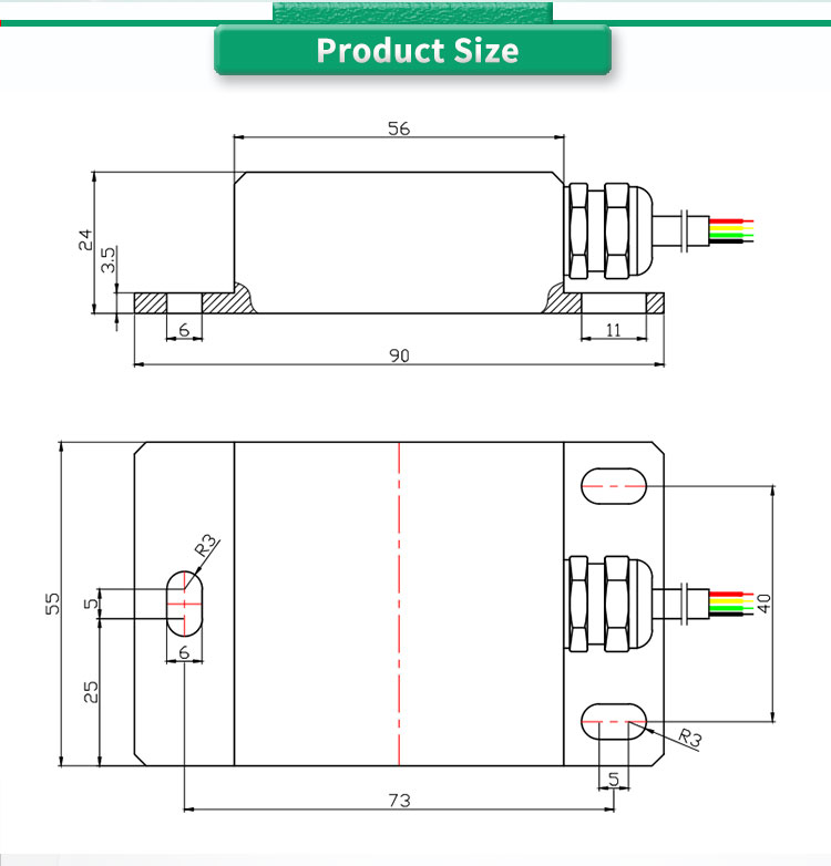 RS485 Communication X Y Z Inclination Sensor For Dual Axis Control And Angle Measurement