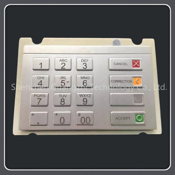 Stainless Steel Atm Pin Keypad , Encrypted Wired Keyboard With Embedded Security