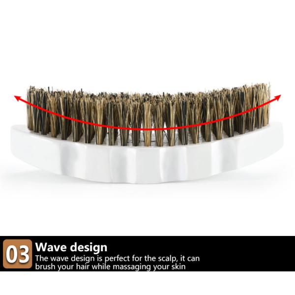 Boar Bristle 360 Wave Brush Custom Design White Beech Wooden 100%