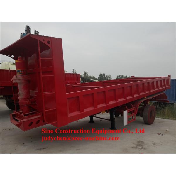 Front End Lift Tipper Semi Trailer 40m3 Dumper Semi Trailer 12 Wheels For Stone / Sand