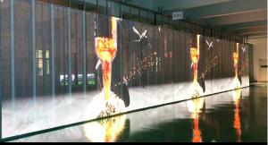 China High Brightness Transparent LED Display Screen / P3 P7 Pantalla Led Mesh Display on sale