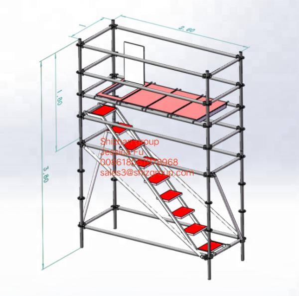 Quality Customized Mobile Steel Scaffold Aluminium Access Tower diagonal pipe for sale