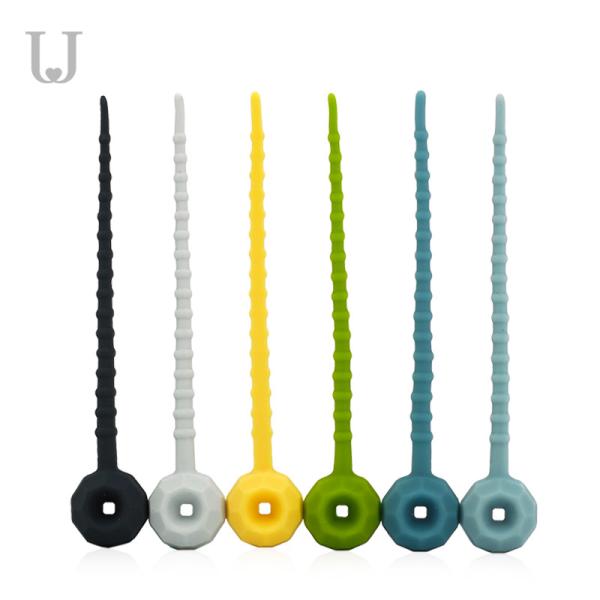 Quality 115mm ElasticReusable Silicone Food Ties 27g Environmental Friendly for sale