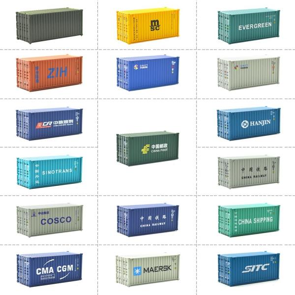 Quality 20ft 1:87 HO scale railway shipping sea container for model train railroad landscape layout for sale