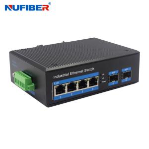 Unmanaged Industrial SFP Ethernet Switch 2*1000M SFP to 4*10/100/1000M UTP Port Gigabit 6 Port Switch