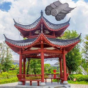 Unglazed Gazebo Chinese Clay Roof Tiles Matt Gazebo Bent Handmade Craft