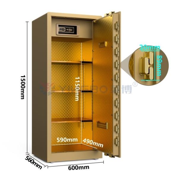 Quality H59in Dual Alarm Biometric Safe Box Fingerprint Lock YB/RS-150 for sale