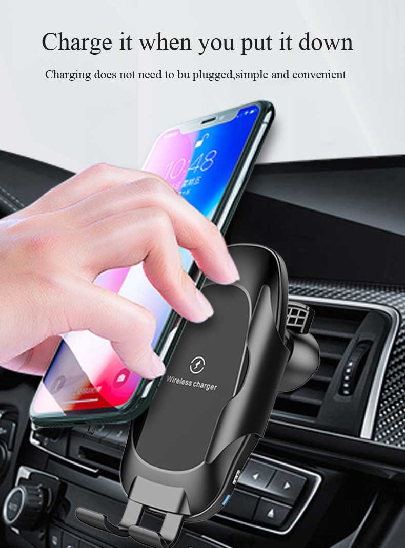 10W Fast Charging Qi Car Wireless Phone Charger Automatic Clamping