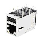 RU3-ST-0006 Compatible LINK-PP LPJU3836AHNL RJ45 Magjack with Single USB 1000