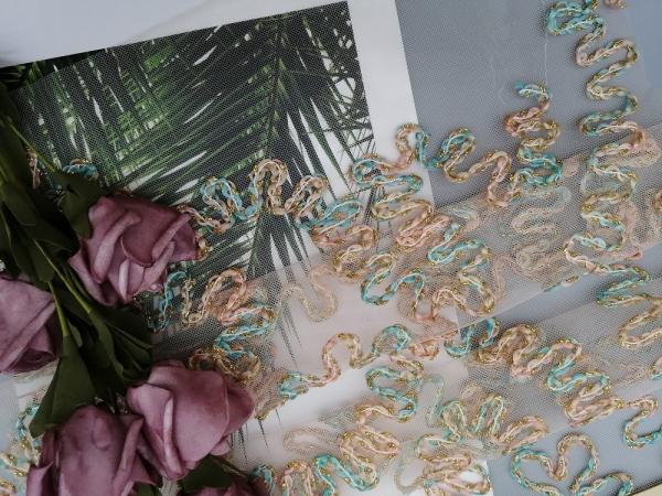 Quality Crochet Corded Lurex Embroidery Metallic Lace Fabric for sale