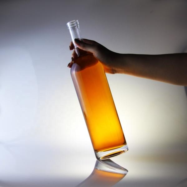 Quality Glass Liquor Bottle Round 75cl Bottle For Cork Cap Type 1000ml 1750ml Collar Material for sale