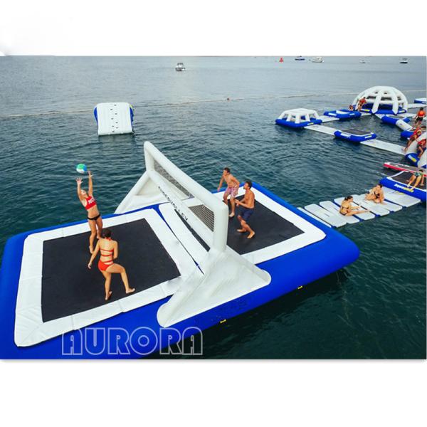 Quality Yellow Inflatable Water Park Games Volleyball Field Beach Inflatable Volleyball Court for sale