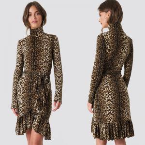 Buy cheap Autumn Fashion Women Long Sleeve And High Neck Leo Polo Dress Brown product