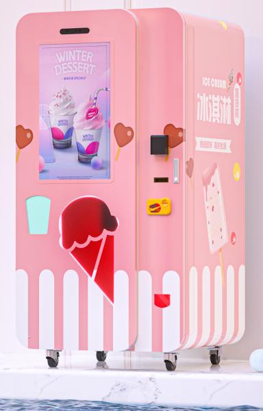 Quality Logo Free Customization Liquid Ice Cream Vending Machine With Big Touch Screen And Card Reader for sale