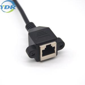 YDR Panel Mount Cables , 21.8mm Panel Mount Rj45 Extension Cable