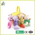 ASTM Huggable Plush Rattle Toys With PP Cotton Filled