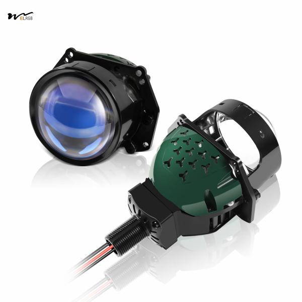 Blue Lens 3.0 Inch Bi-LED Projector Lens 120W 20 000LM 6000K White Focus Beam Clear Cut off Line Head Lights