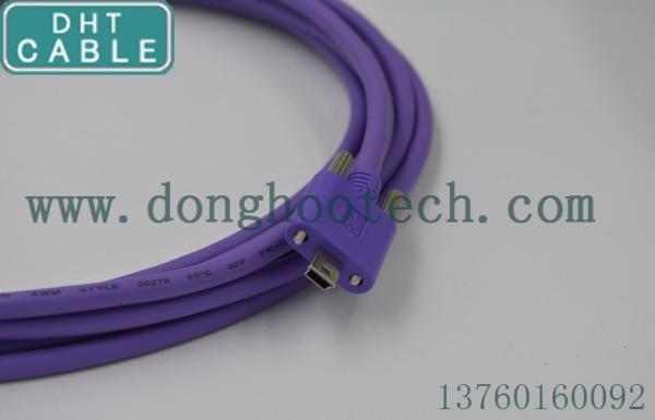 Quality Round Shape Towline USB 2.0 Cable Purple With Signal Magnifier For Automatic Equipment for sale